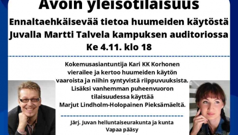 Avoin yleisötilaisuus huumeista