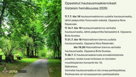 Opastettu hautausmaakierros uudella hautausmaalla