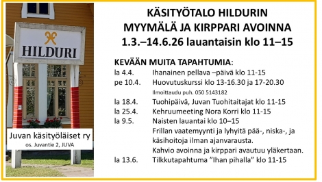 Hildurin aukioloajat keväällä 2026