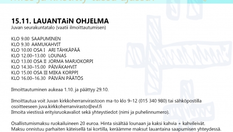 Miestenpäivät Juvan seurakunnassa