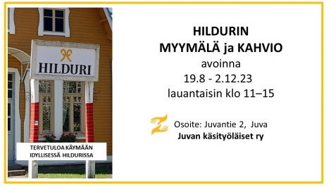 Hildurin syksyn 2023 aukioloaika