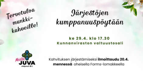 Tervetuloa järjestöjen Kumppanuuspöytään 29.4. klo 17.30