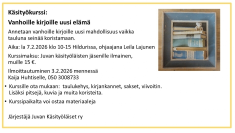 Vanhoille kirjoille uusi elämä -kurssi